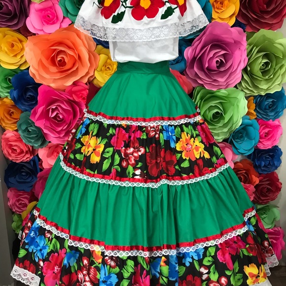 Mexican green with flowered style Jalisco - Picture 3 of 6